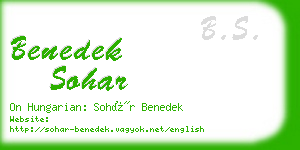 benedek sohar business card